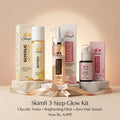 Skimfi 3-Step Glow Kit | Glycolic Toner + Brightening Elixir + Zero Hair Serum | Smooth & Bright
